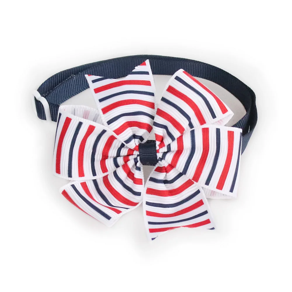 

50 Pcs Handmade Pet Cat Dog Bow Tie Stripe Ribbon Dog Tie 6031087 Pet Accessories Supplies Wholesale