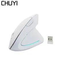 Чуи Беспроводной Мышь эргономичная Вертикальная Мышь 800/1200/1600 Точек на дюйм USB оптическая мышь игровая компьютерная игровая мышь для ПК, ноутбука, белый