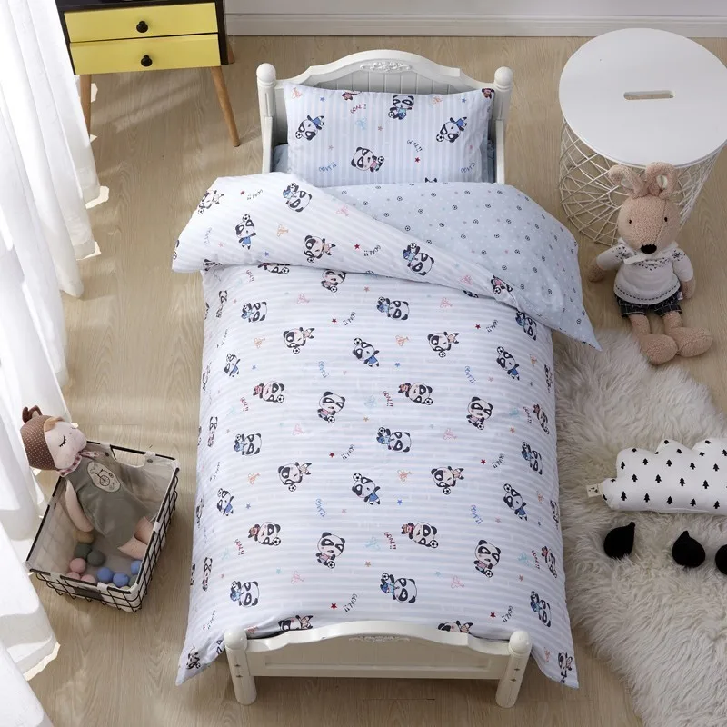 

3pcs sets Full Cotton Cartoon Comfortable Duvet Cover Set For Boy Girl Baby Soft Bedding Set Without Core