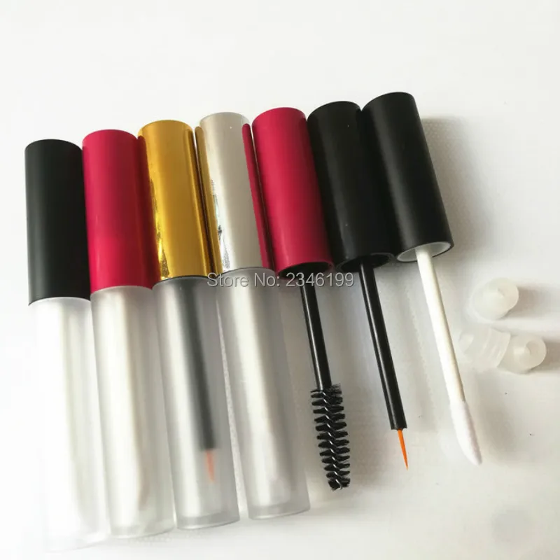 

Empty Lip Gloss Tube 4ml Frosted Mascara Tube Circular Eyeliner Container Empty Gold Cover Lipgloss Packaging Mascara Tube 50pcs
