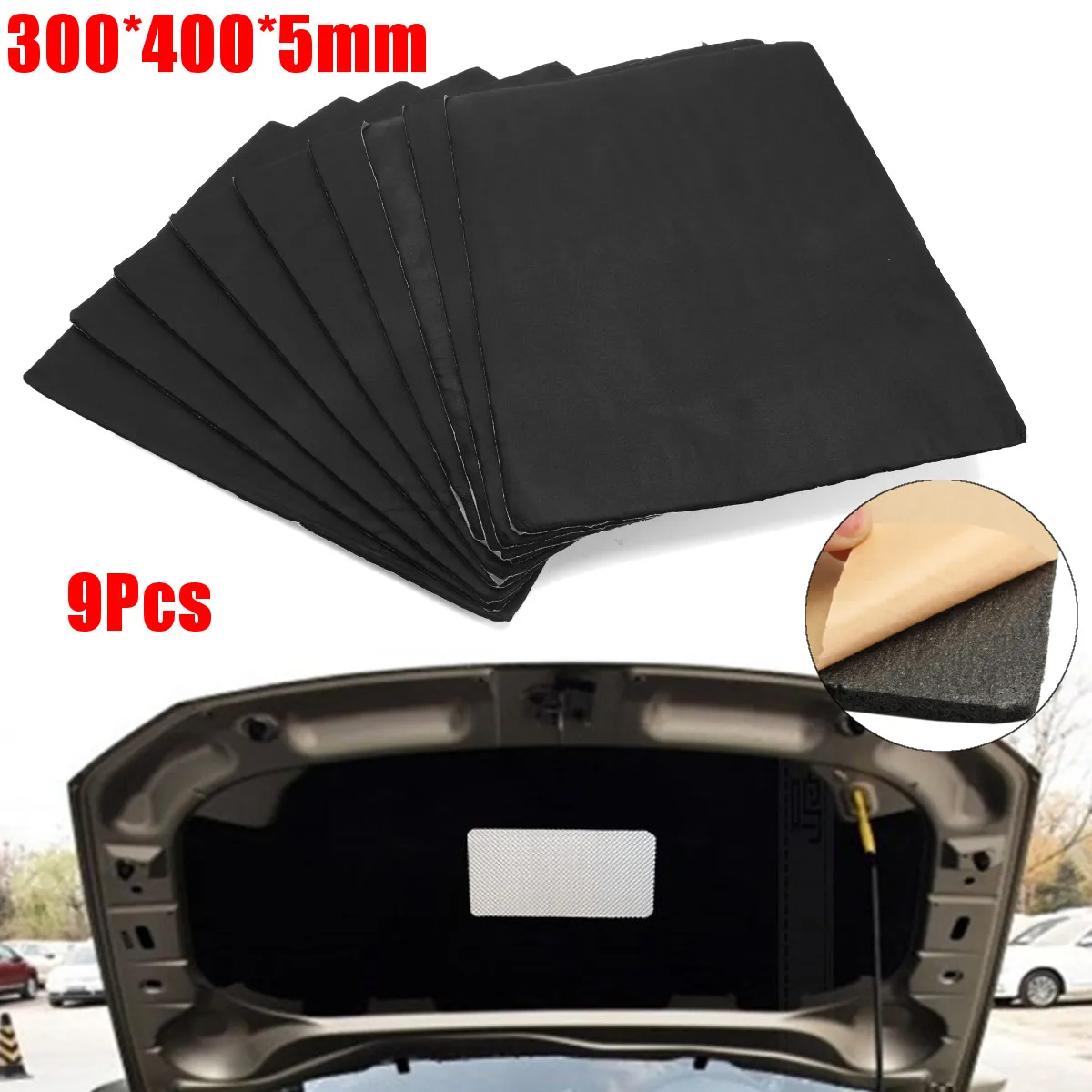 

9pcs Car Auto Van Sound Proofing Deadening Heat Insulation Self Adhesive Foam Sheet Mat Vehicle Deadening Material waterproof