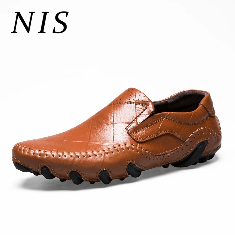 

NIS Men Loafers PU Leather Casual Shoes Men Flats Spring Summer Anti-slip Soft Sole Non-slip Driving Shoes Large Size 39-46 New