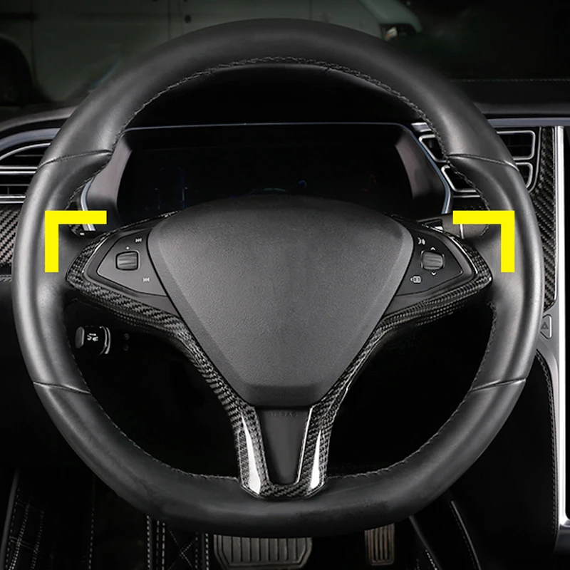 

My Good Car Carbon Fiber Steering wheel patch interior Trim Cover For Tesla Model S Model X Car accessories