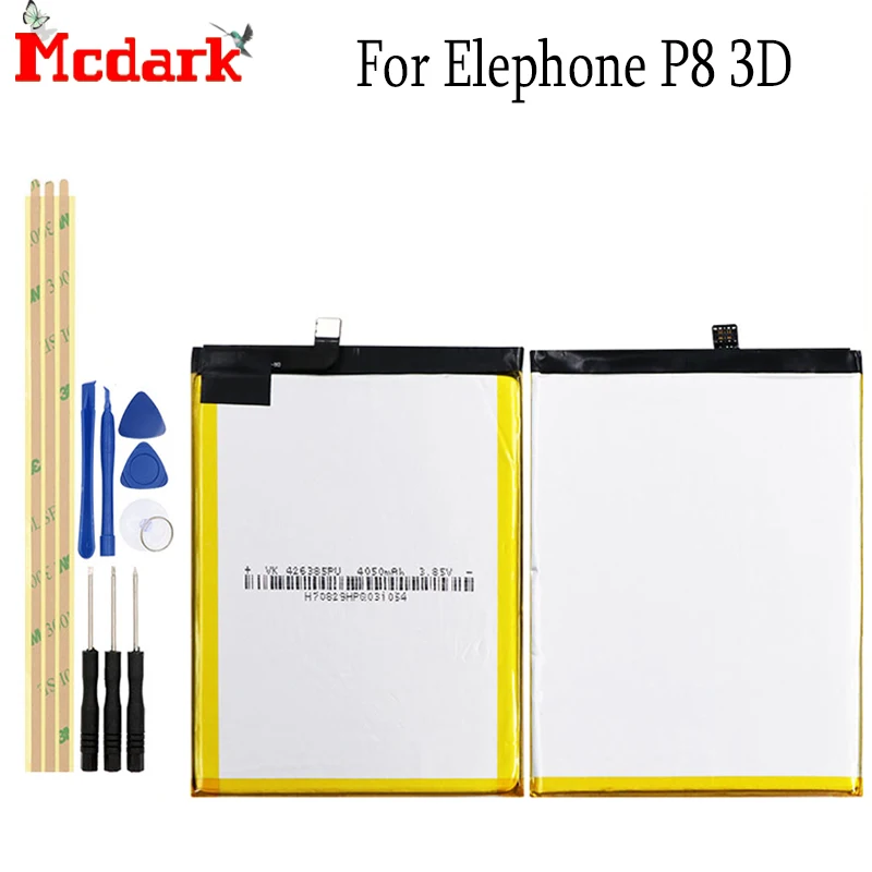 

For Elephone P8 3D Battery Replacement High Quality Large Capacity 4050mAh Back Up Bateria For Elephone P8 3D Phone +Tools