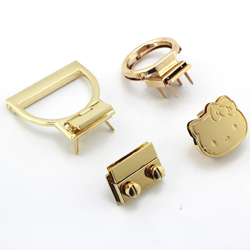 

Fashion Luggage Hardware Accessories Lock Bag Buckle Lock DIY Handbag Accessories Golden 4set/lot Metal Lockes Button Buckle