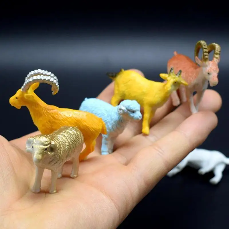 

8pcs PVC Sheep Pattern Toys Mini Artificial Lamb Mould Toy for Children Playing Educational Toy Home Decoration Props