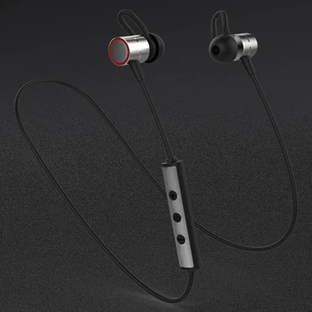 

New high-end wireless Bluetooth headset Sports neck hanging metal magnetic earphone in-ear style