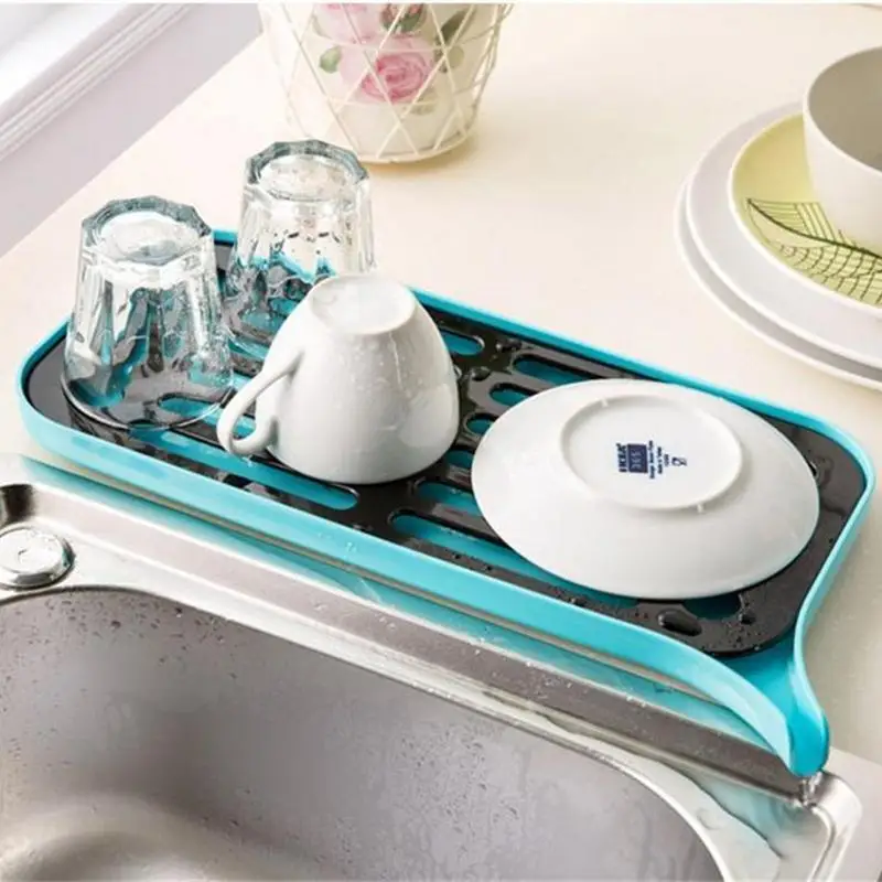 

Plastic Drain Dish Rack Kitchen Multi-Function Double-Layer Drain Tray Fruit Storage Rack Drain Water Drying Rack Washing Holder