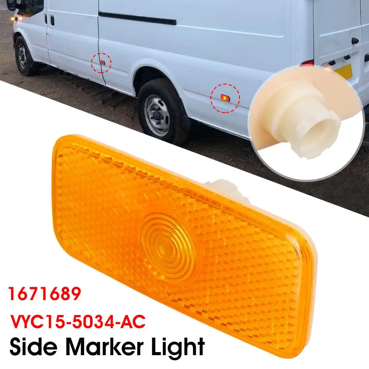 

Car Side Marker Light Lamp Lens For Ford Transit MK7 2006-2014 MK6 20002001 2002 2003 2004 2005 2006 Jumbo 1671689