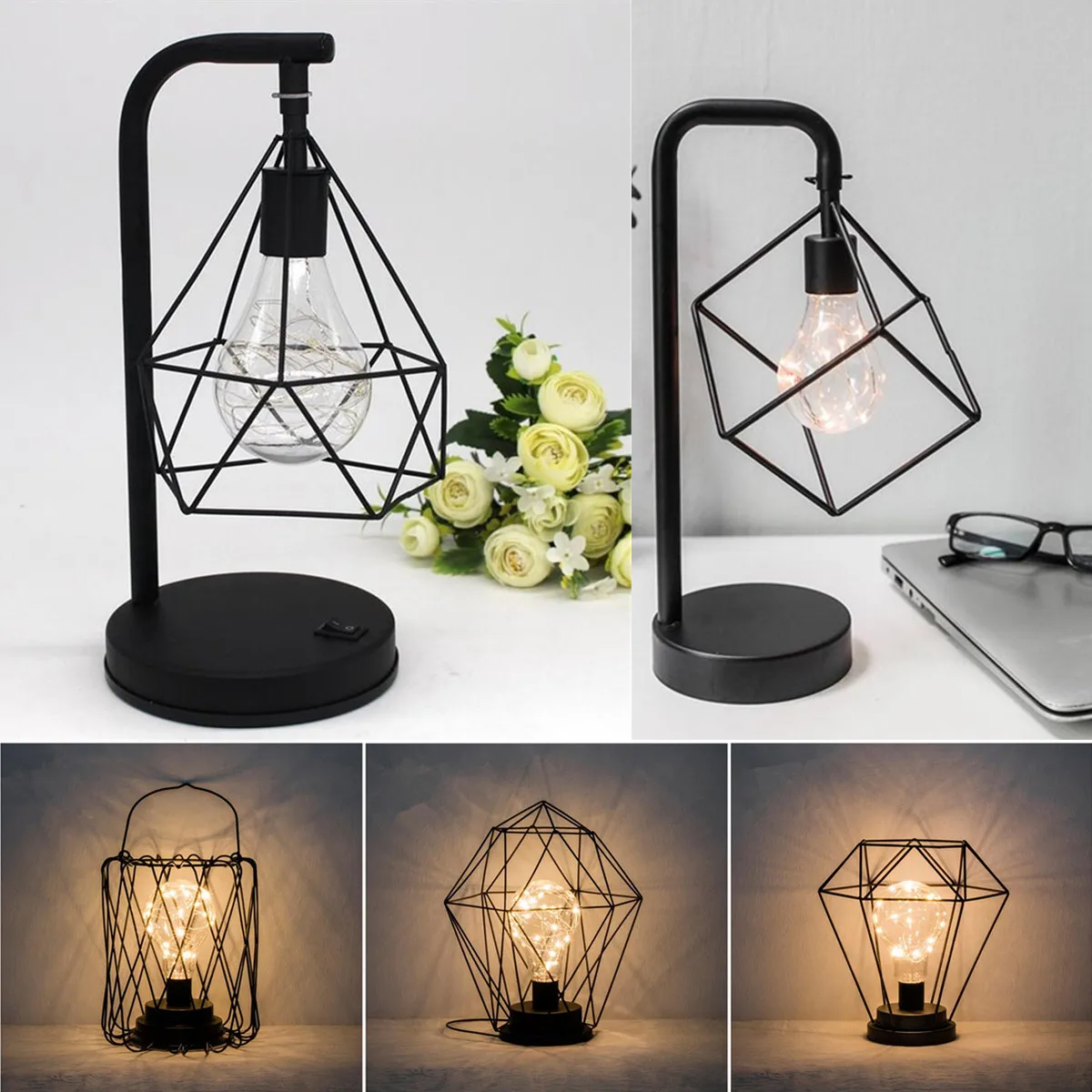 geometric table lamp