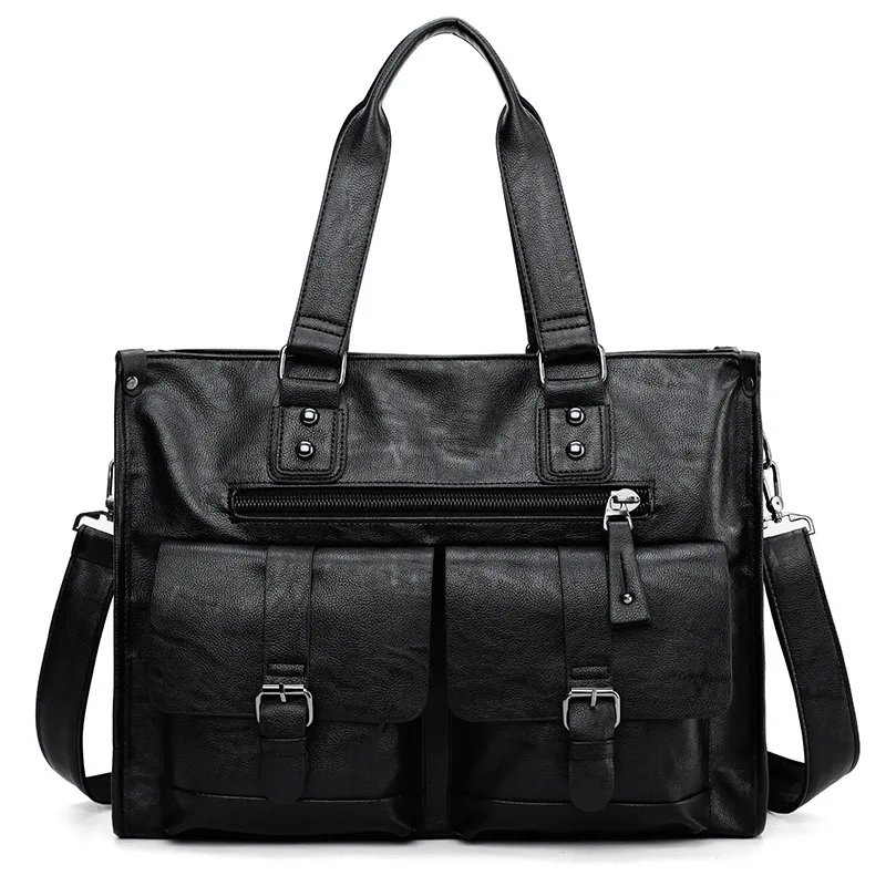 Pavel Leather Men Bags Business Briefcase Men's Laptop Bag Man Vintage Crossbody Shoulder