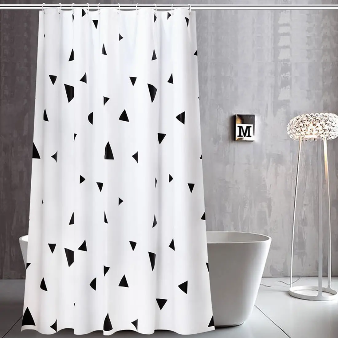 

New Shower Curtain Geometry Pattern Washable Bath Decoration Thickening Waterproof Shower Curtain Creative Pattern Series