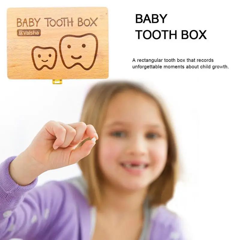 Детский зуб Коробка зубы деревянный ящик для хранения волос зубы пуповины для волос чехол для коллекции