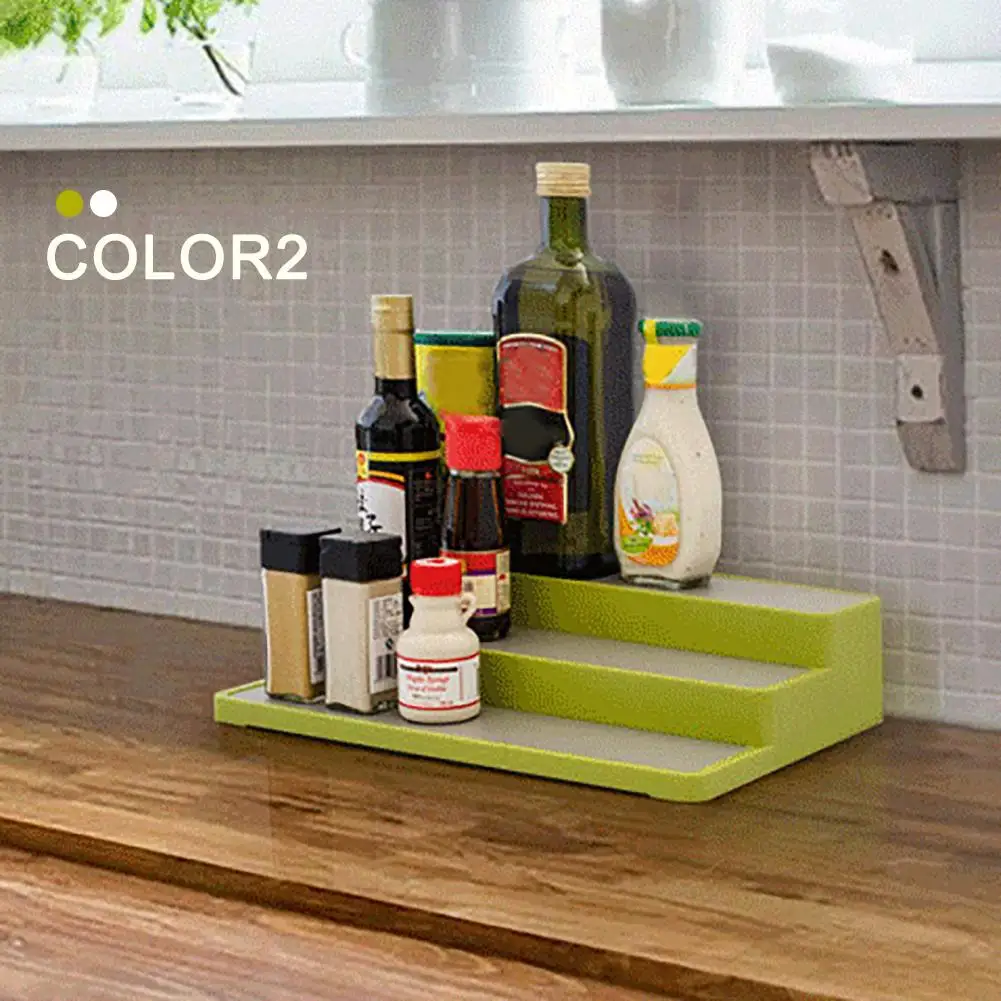 3 Tier Kitchen Condiment Storage Shelf Sorting Spice Seasoning Bottles