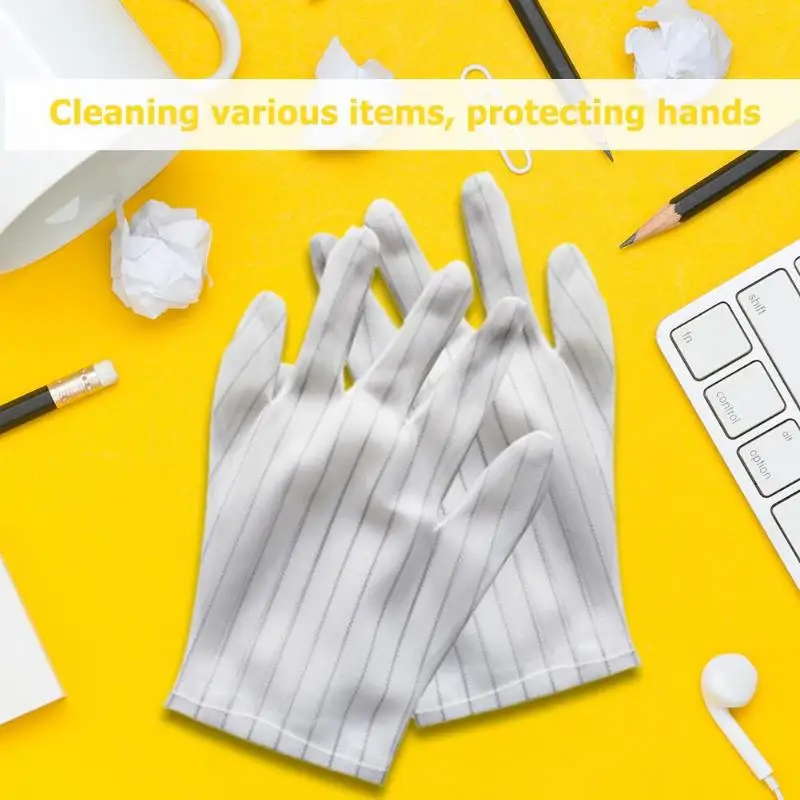 

Nylon Stripe Print Antistatic Gloves Working Watch Repair Anti Static Glove for Finger Protection and Watch Case Holder Clamp
