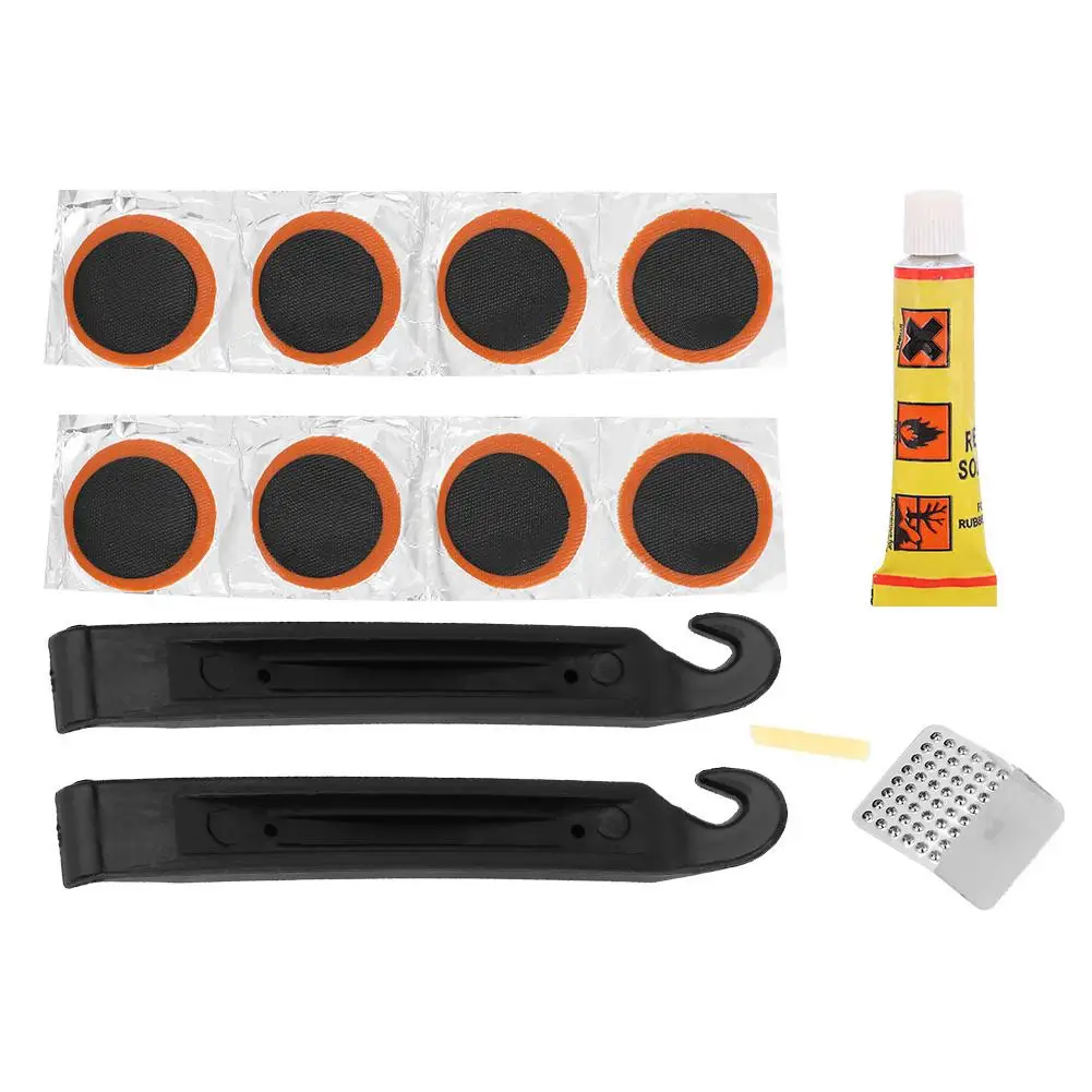 

Mini Portable Tire Self-Adhesive Patch File Levers Bike Tires Puncture Repair Tools Kit Cycling Round Bicycle Tyre Rubber Patch