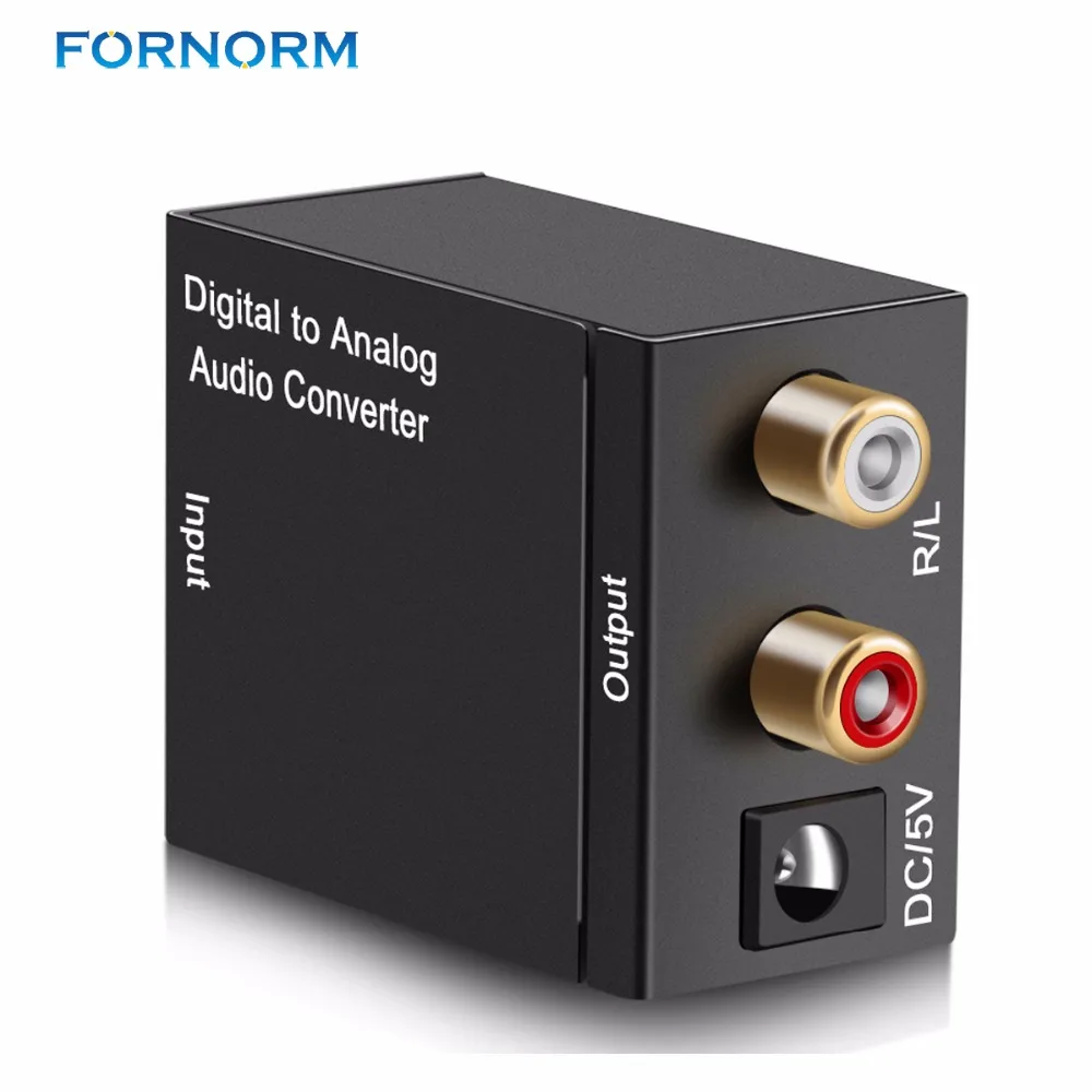 

FORNORM Digital to Analog Audio Converter 3.5mm Optical Coaxial Toslink Adapter Coaxial Digital Toslink Audio to RCA L/R Audio