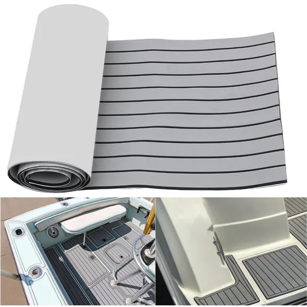 

1 Roll 2400X600x6mm Self Adhesive Boat Marine Flooring Faux Teak EVA Foam Boat Dec King Sheet Foam Floor Mat Art Decoration Pad