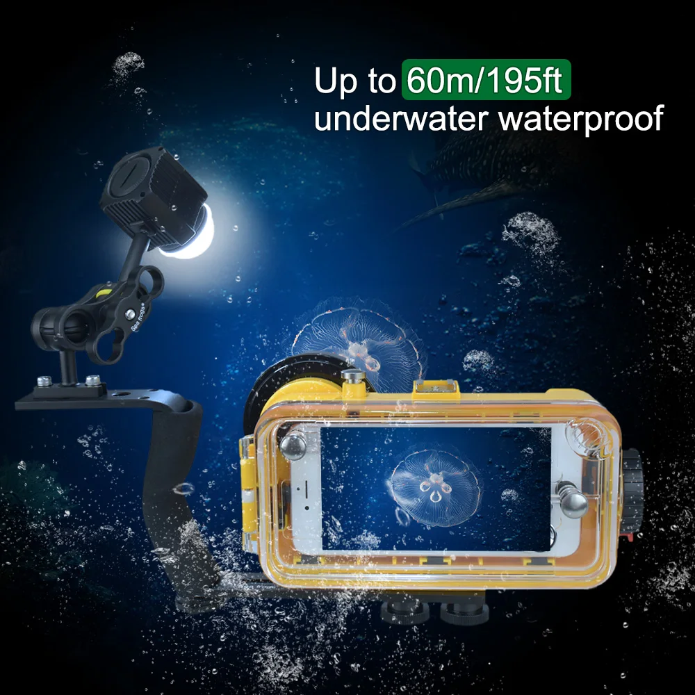 Светодиодный мини-светильник для дайвинга и фотосъемки IPX8 подводный 60 м водонепроницаемый велосипедный светильник ing для DJI Drone GoPro DSLR камер