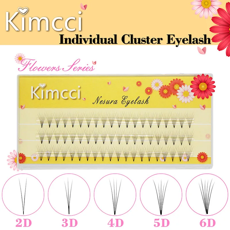 

Kimcci 2D/3D/4D/5D/6D Professional Individual Cluster Eyelashes Extension Natural Soft Black Grafting False Eyelash Makeup Cilia