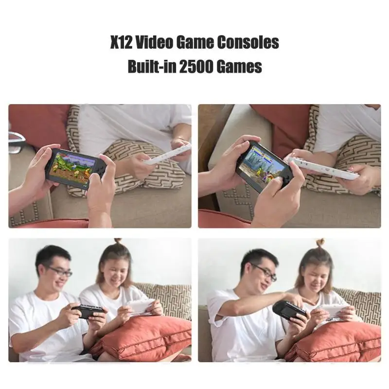 X12 5,1 дюймов портативная игра видео плеер игровые консоли с двойной рокер встроенные 2500 игры Поддержка TF карта Видео игровой плеер