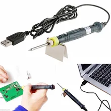 OSSIEAO мини Портативный 8 W 5 V USB Электрический паяльник для подключения к ручка/наконечник с светодиодные индикаторы