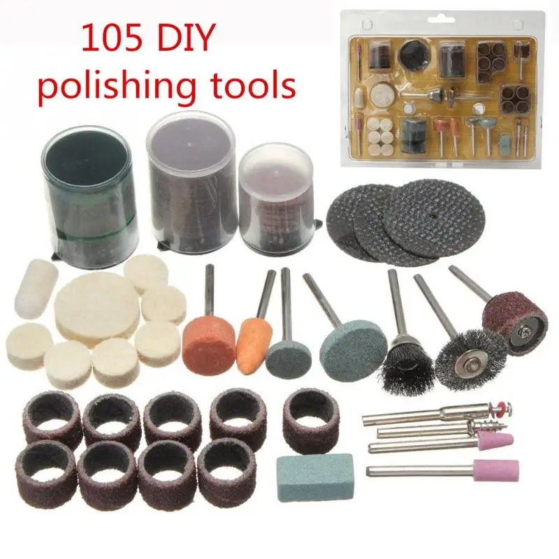 

1 Complete Set 105 DIY Polished Cutting Polishing Engraving Electric Rotary Tool Accessory Grinding Carving Polishing Tools