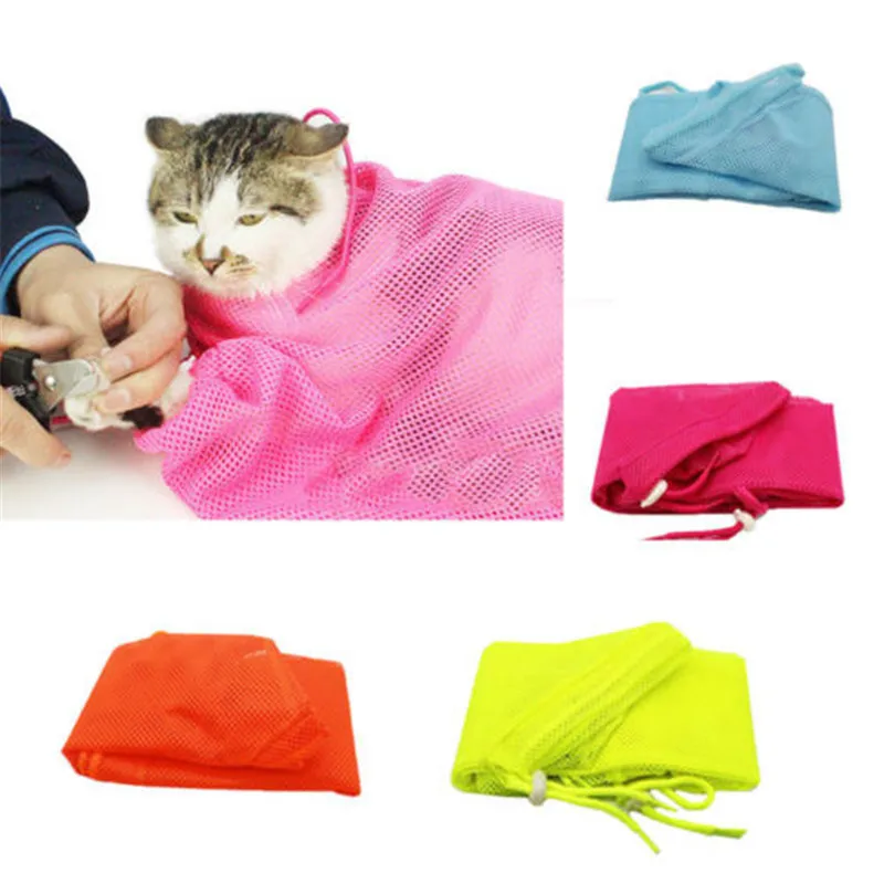 Модная Сетчатая Сумка для ухода за котом для обрезки ногтей Аксессуары для душа для домашних животных милая сумка для душа для кошек