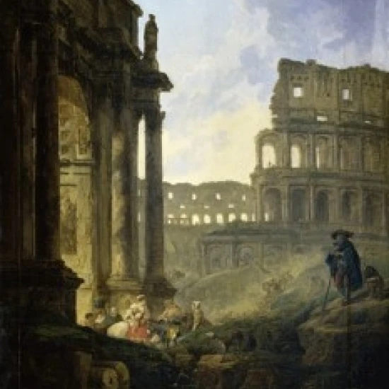Пейзаж Италии c. 1800 Hubert Robert (1733-1806/French) Musee Calvert Avignon плакат печать (18x24) | Дом и сад
