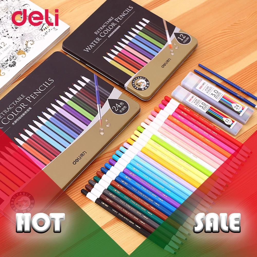 

School Supplies color Watercolor Painting pens Colored pencils students 12/24 colors set Artists WJ-SMTG162