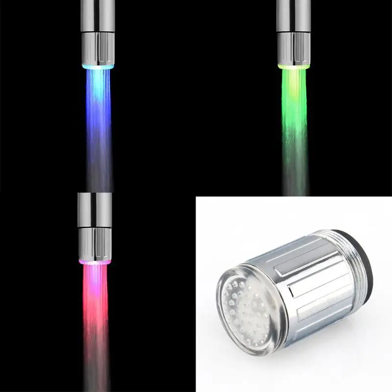 

1Pcs Colorful LED Water Faucet Sensor Lights Colorful Changing Glow Shower Head Kitchen Tap Aerators for Kitchen Bathroom