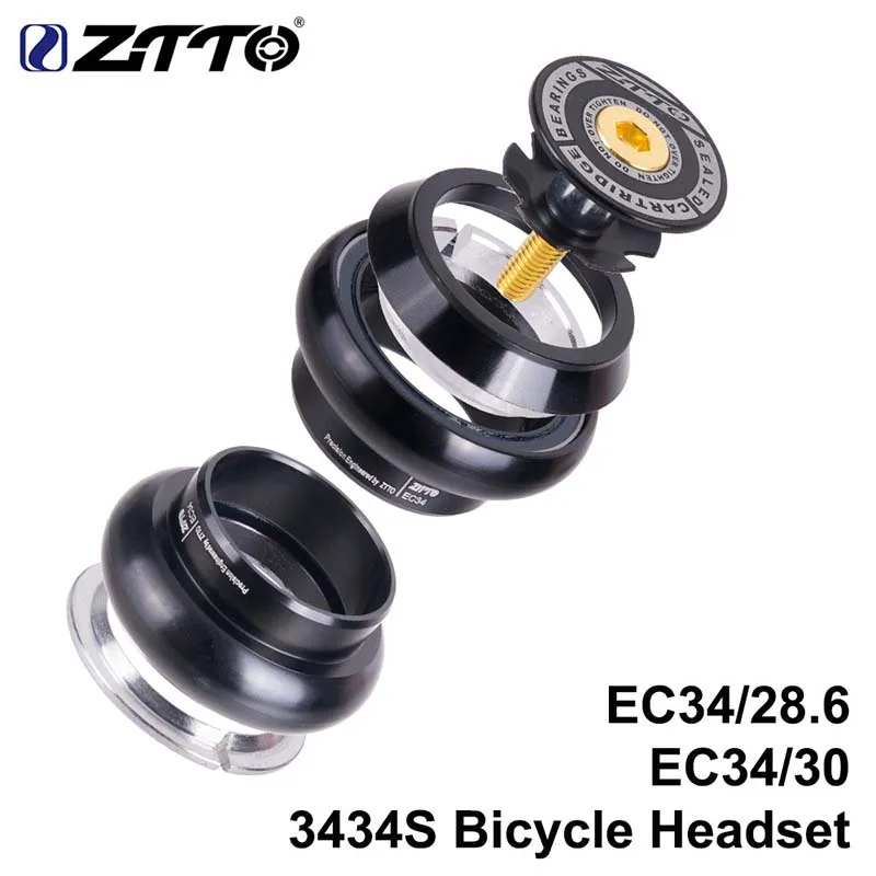 

ZTTO 3434S MTB Bike Road Bicycle Headset 34mm EC34 CNC 1 1/8 28.6 Straight Tube fork Internal 34 Conventional Top Quality