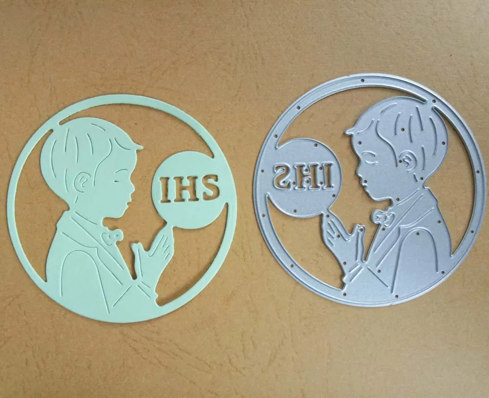 

Custom Boy Pray Circle Frame Metal Cutting Dies for DIY Scrapbooking Embossing Crafts Cards Making New 2019 Die Cuts Template