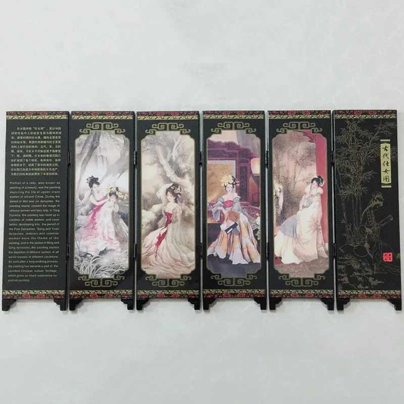 Дешево Четыре большие красавицы Восточный китайский золотой лак складной экран комнаты