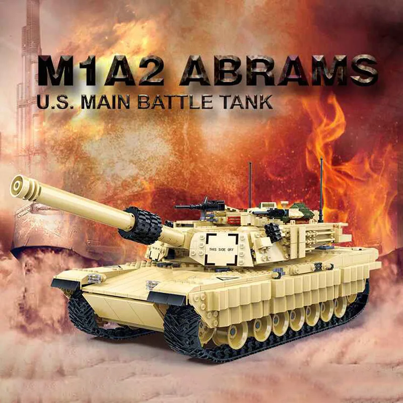 

Ancient Dee 6102 Alpinia Oxyphylla Assembling Building Block M1a2 Abu Pull James Battle Tank Children Building Block