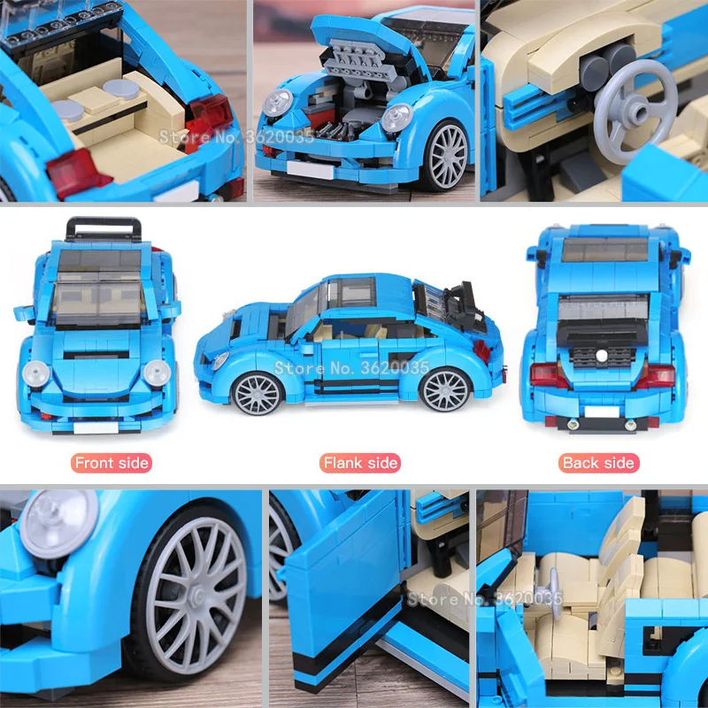 New Building Blocks Technology Series Blue Carapace Classic Car Series City Car Suit Birthday  Gift For Boy With legoinglys lepi New Building Blocks Technology Series Blue Carapace Classic Car Series City Car Suit Birthday  Gift For Boy With legoinglys lepi