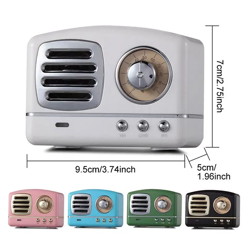 

EastVita Retro Hifi Stereo Bluetooth V4.1 Speaker Portable Wireless Vintage Speaker Built-in Mic Support Memory Card r20