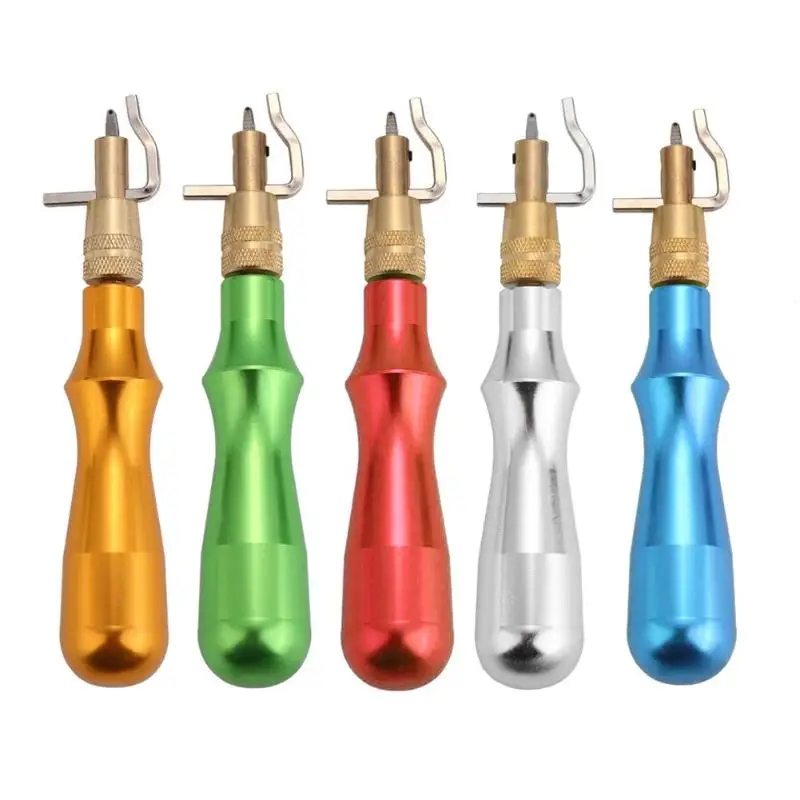 

5 in 1 Metal Leathercraft Adjustable Pro Stitching and Groover Crease DIY Leather Tool+steel Edge Skiving Beveling Knife Sewing