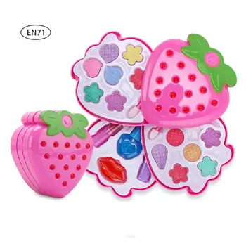 

2018 Hot Sale Baby Girls Pretend Play Safe Kids Girls Makeup Set Kit Toy Strawberry Shape Cosmetics Play Sets For Girl Gift