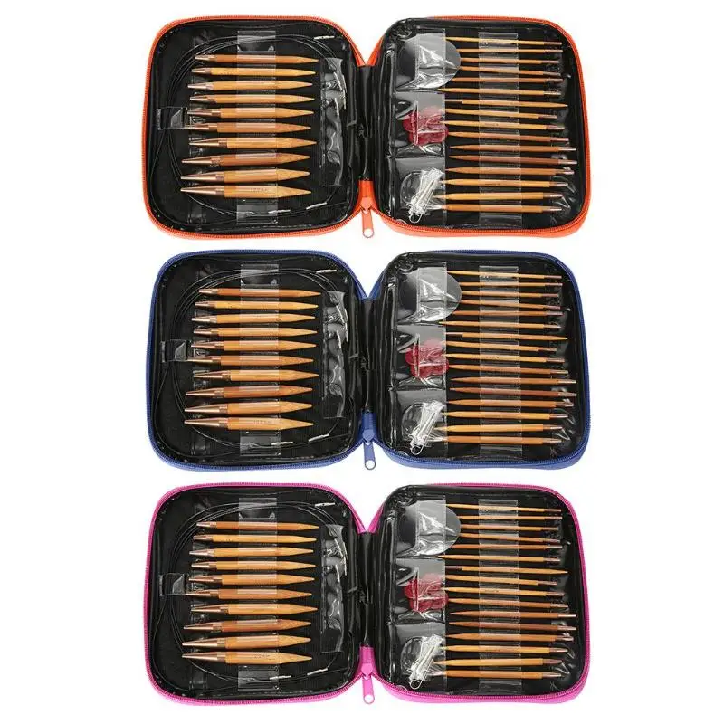 

13 Sizes Changeable Aluminium Circular Kntting Needle Ring Set Crochet Yarn