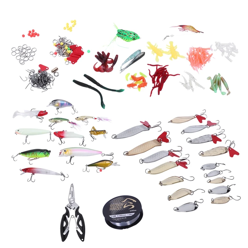  280 Pcs Multi-Function Full Swimming Layer Fishing Bait Mixed Color Plastic Metal Bait