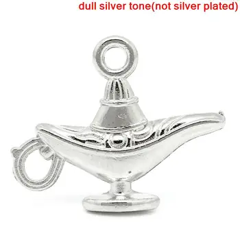 

DoreenBeads Charm Pendants Magic Lamp Silver Color 22x18mm,50PCs (B29665) yiwu