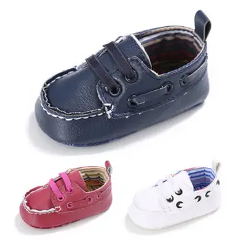 

2018 Casual Leather Infant Baby boots Prewalker Boy Girl Baby Soft Sole Crib Kids Shoes Size 0-18M