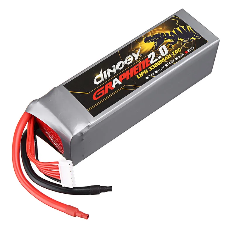 

CDINOGY GRAPHENE 2.0 22.2V 3300mAh 70C 6S Lipo Battery for FPV Racing Drone RC Quadcopter Models Spare Parts Accessories