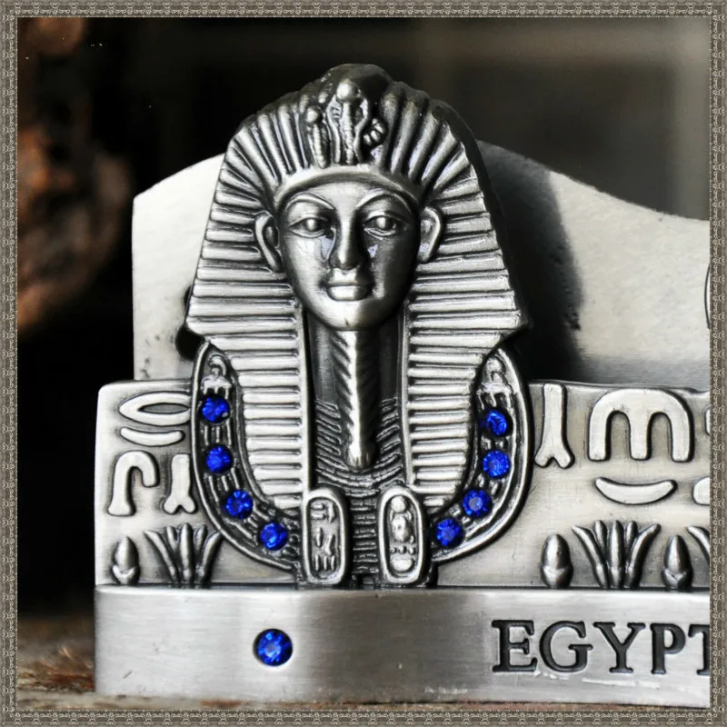 Ancient Egypt Business Card Holder Desktops Mini Office Table Decoration Metal Figurine