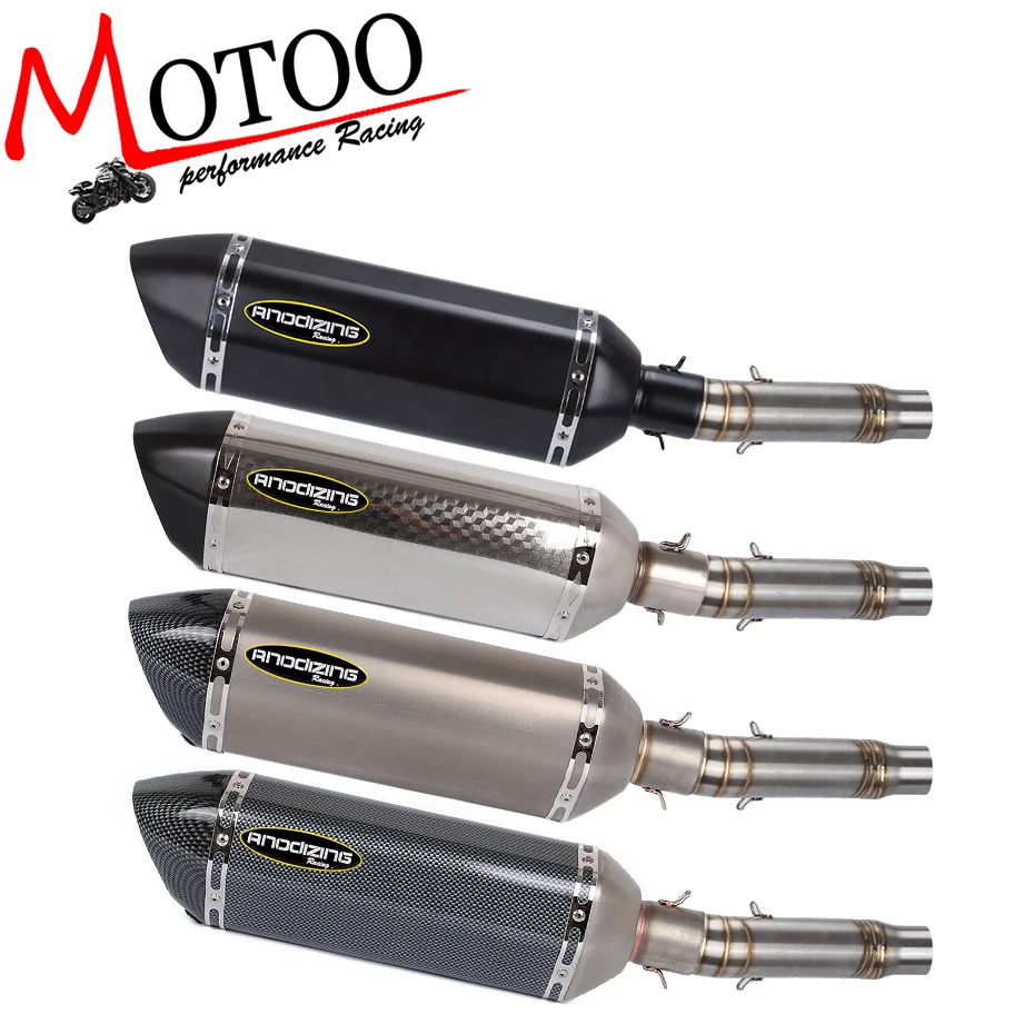 

Motoo - Slip on FOR HONDA CB300 Motorcycle Link Pipe Stainless Steel carbon fiber Exhaust Muffler Silence Set Link Middle Pipe