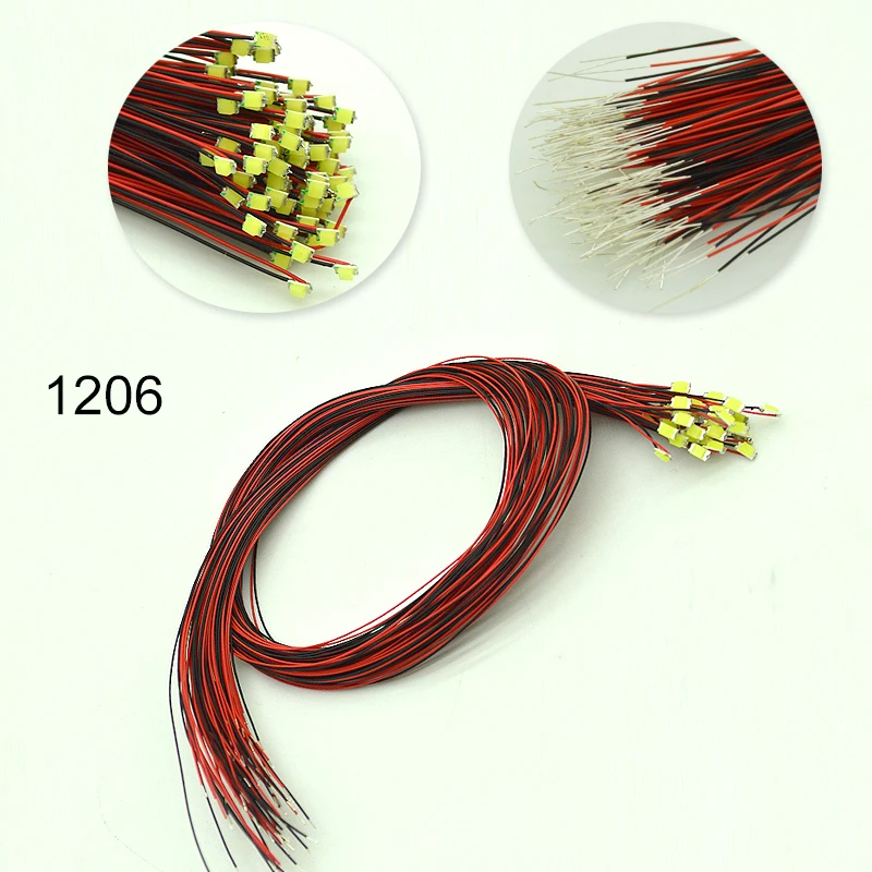 100pcs 3v светодиодный модель поезда HO N ОО весы предплатные микро лиц проводной 0402 0603
