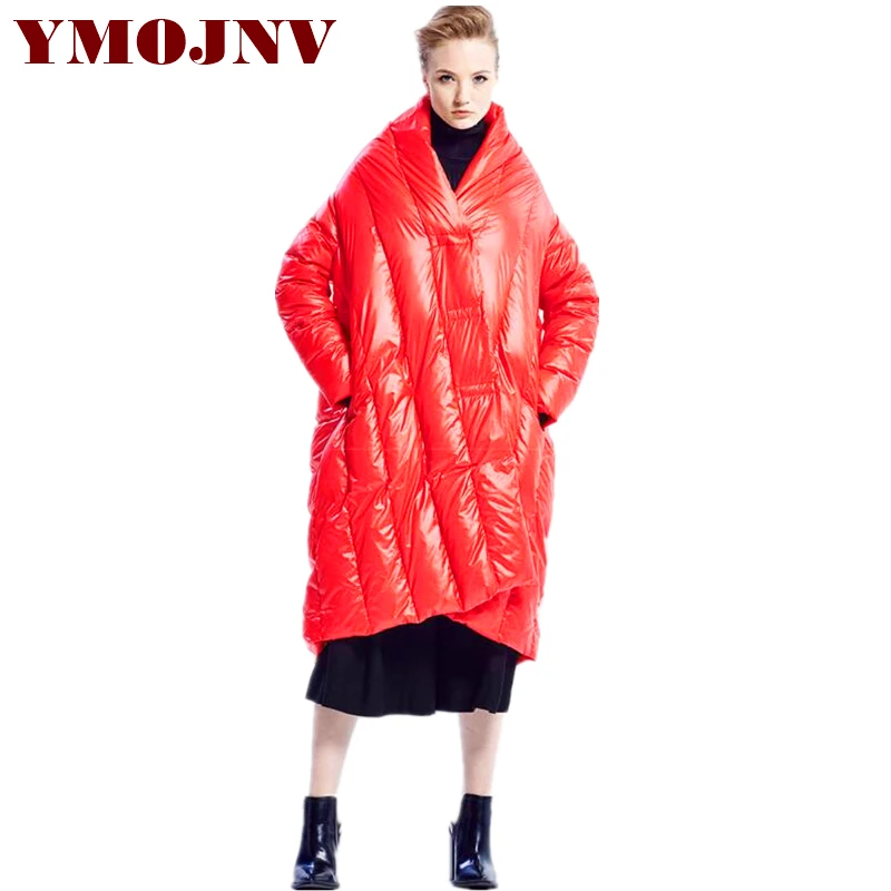 YMOJNV высококачественная зимняя женская пуховая куртка 2019 новая мода оверсайз