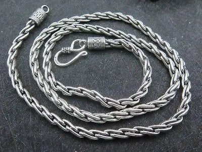

New Real S925 Sterling Silver Chain Women Men Rope Link Necklace Bracelet