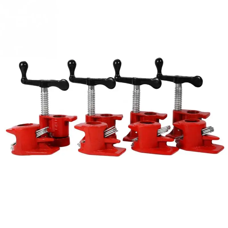 

4 Set Woodworking Clamp 3/4 inch Quick Release Heavy Duty Wide Base Iron Wood Metal Clamp Set Woodworking Workbench tool